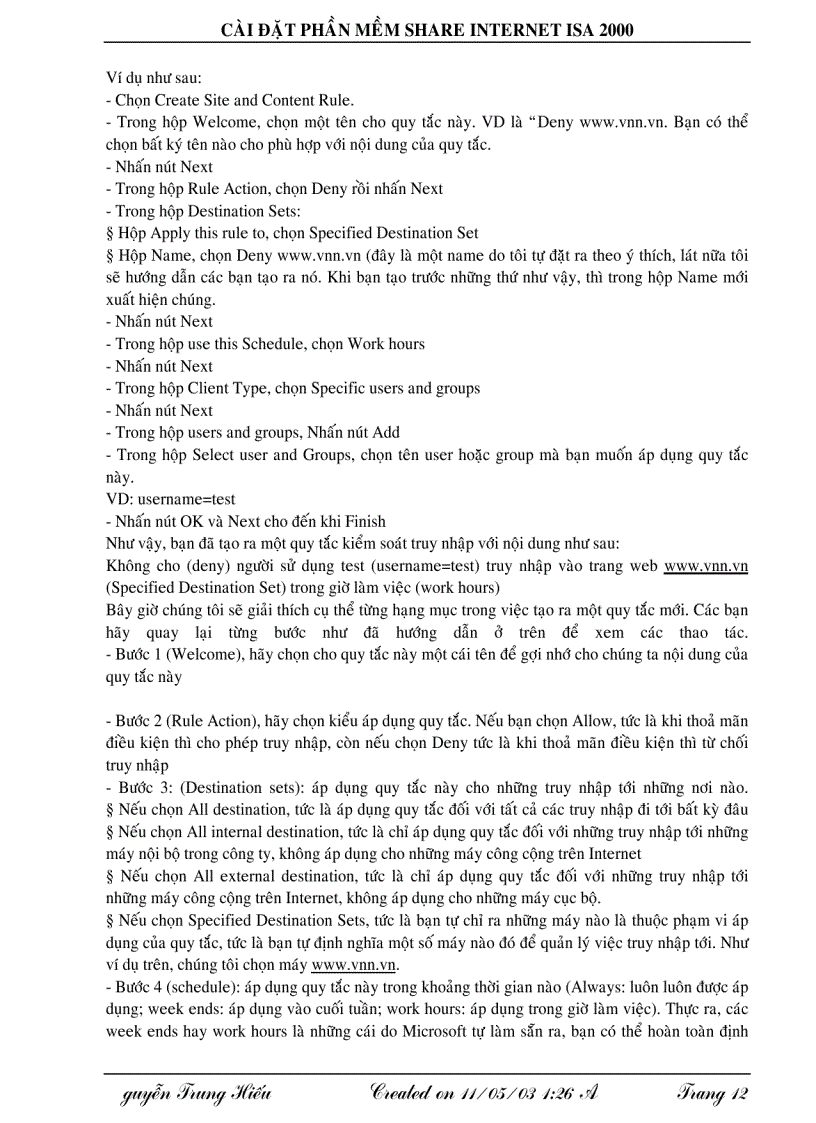 image for page Cài đặt phần mềm Share Internet ISA 2000