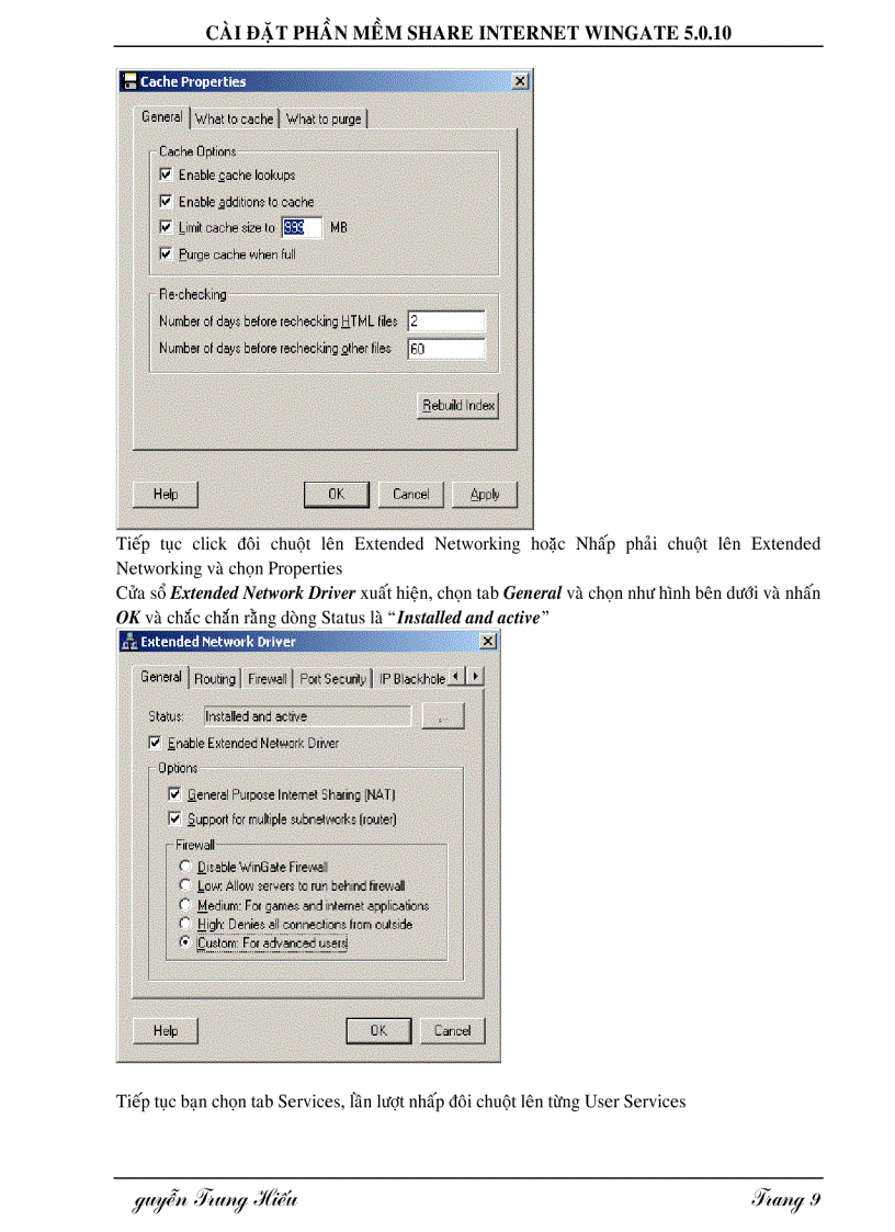 image for page Cài đặt phần mềm Share Internet Wingate 5 0 10