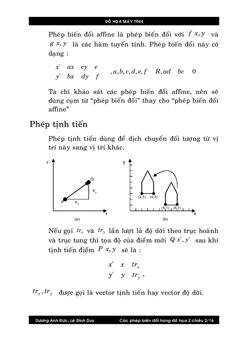 image for page Các phép biến đổi trong đồ họa 2 chiều