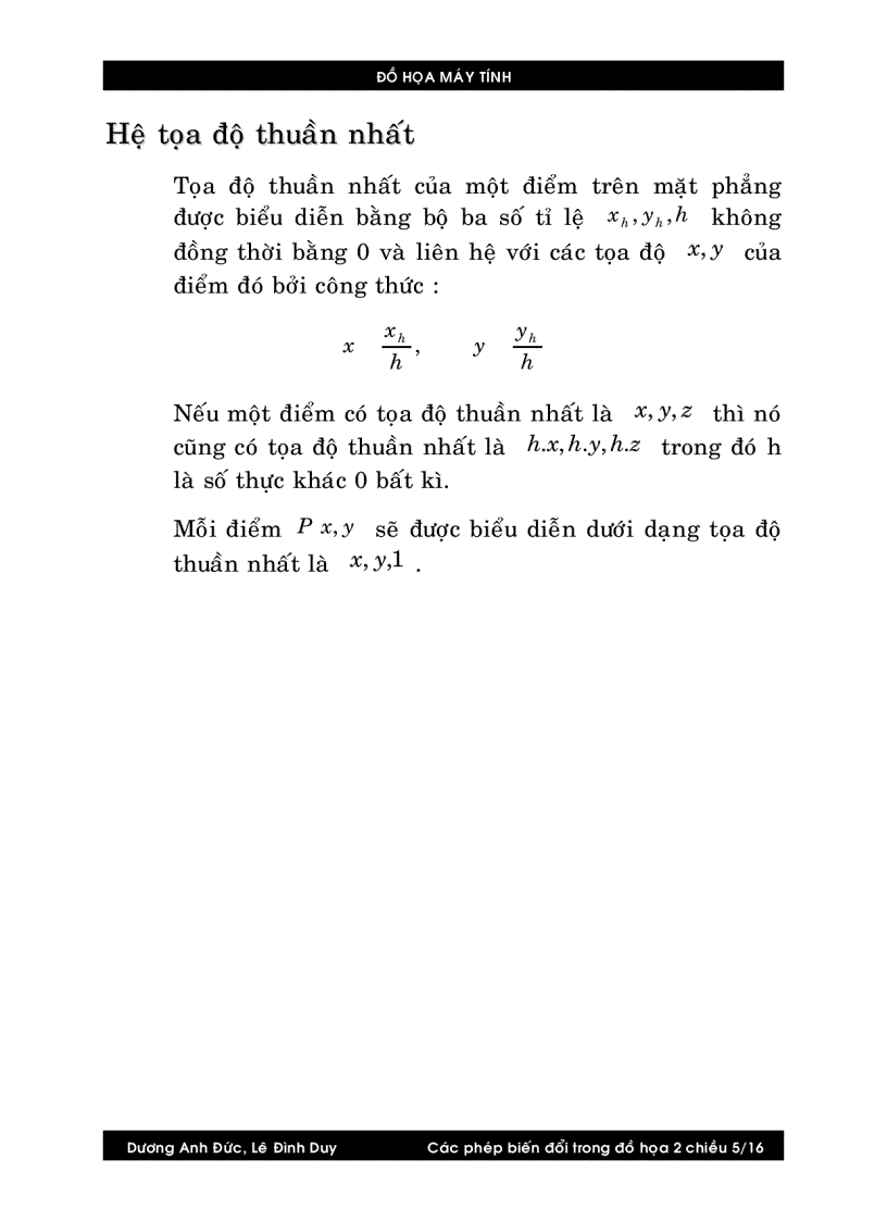 image for page Các phép biến đổi trong đồ họa 2 chiều
