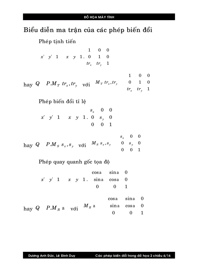 image for page Các phép biến đổi trong đồ họa 2 chiều