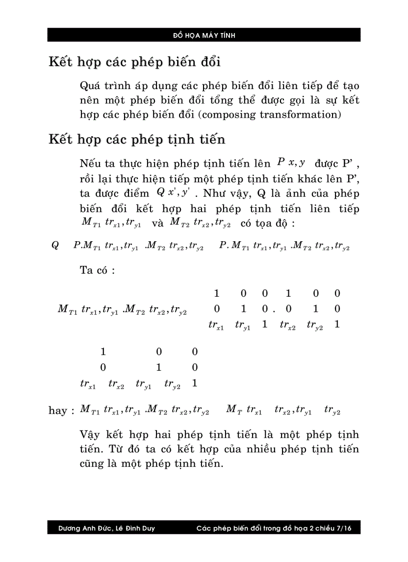 image for page Các phép biến đổi trong đồ họa 2 chiều