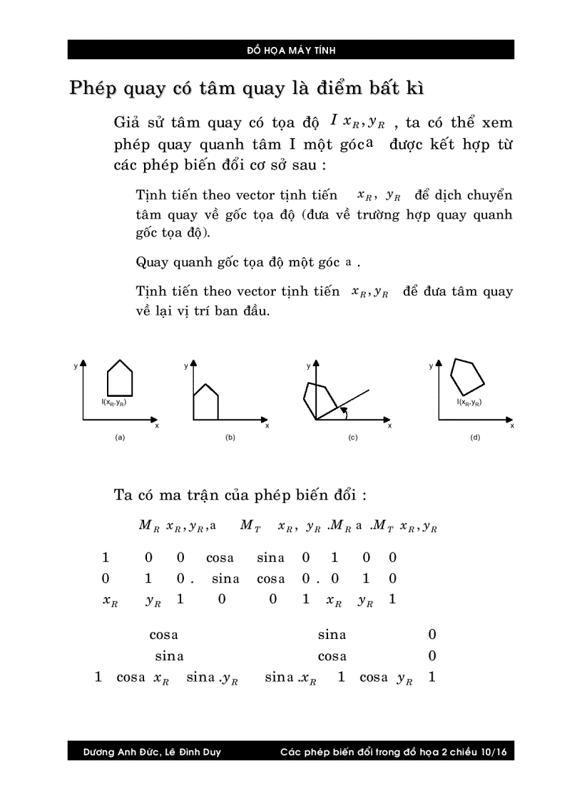 image for page Các phép biến đổi trong đồ họa 2 chiều