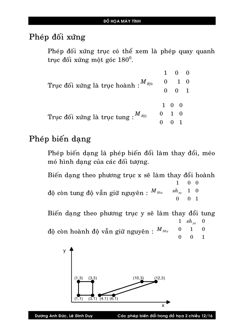 image for page Các phép biến đổi trong đồ họa 2 chiều