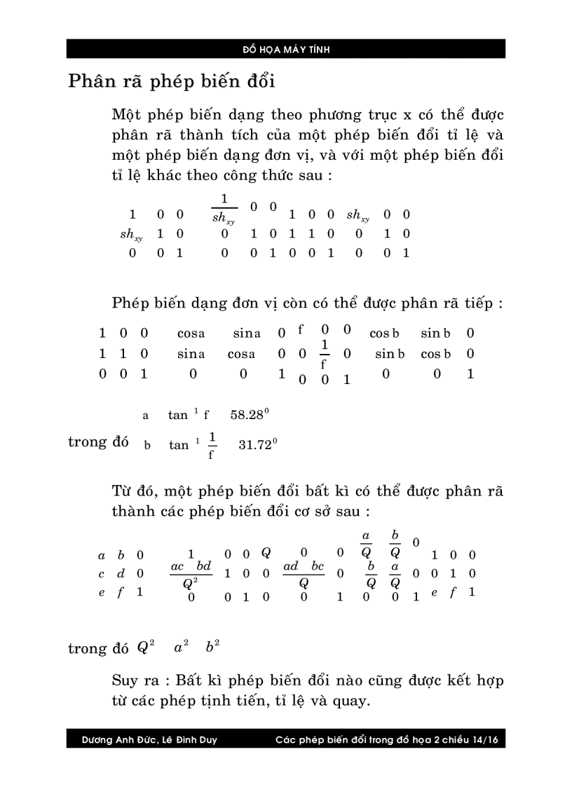 image for page Các phép biến đổi trong đồ họa 2 chiều