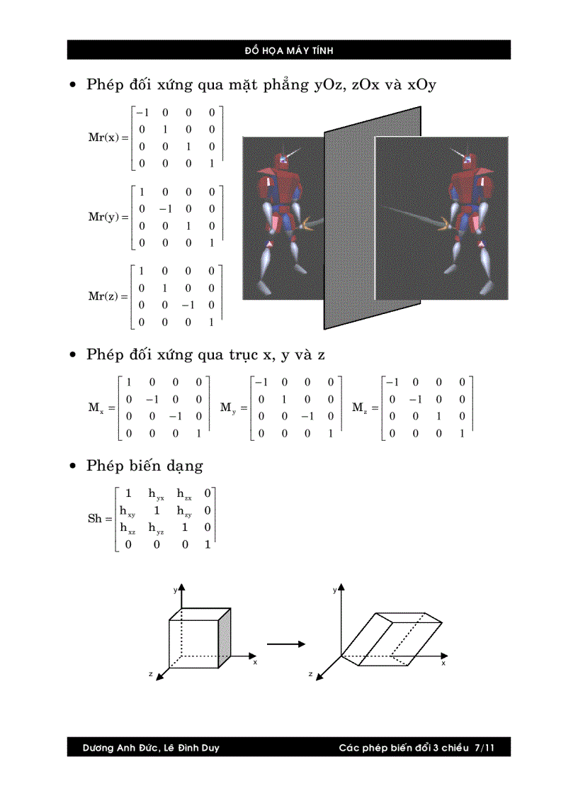 image for page Các phép biến đổi 3 chiều