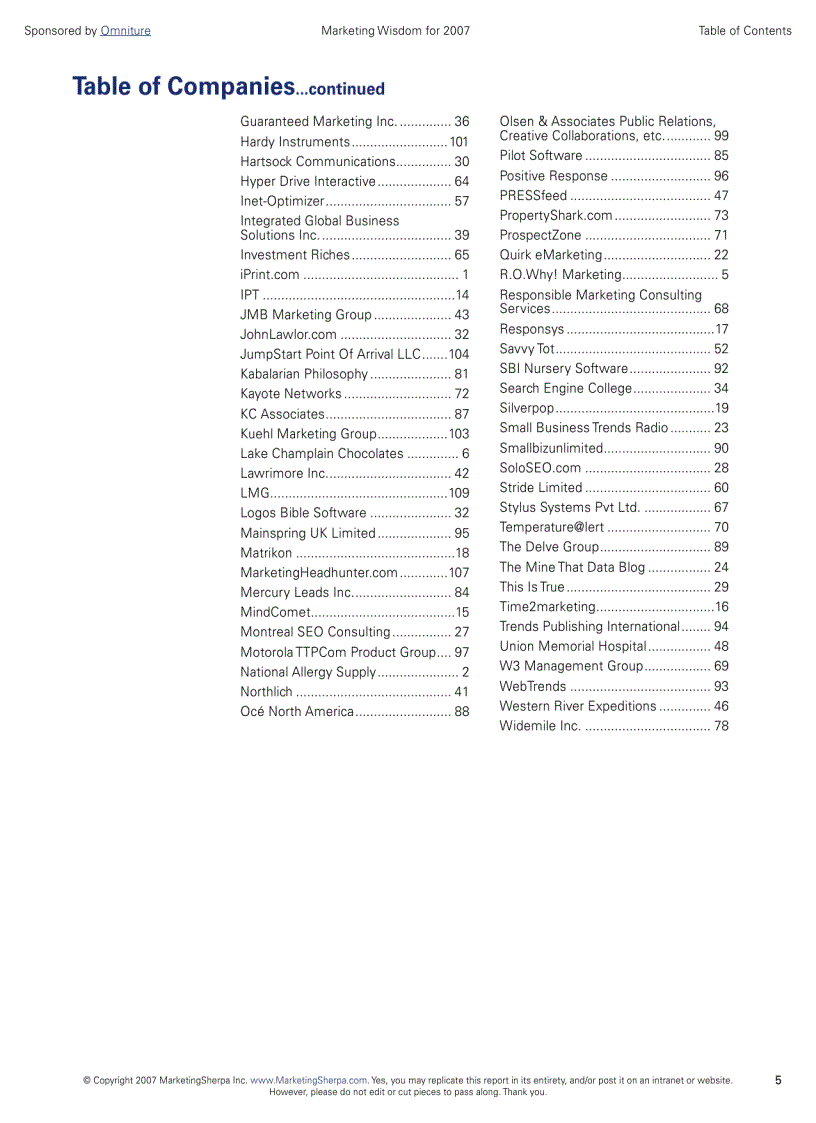 image for page The Marketing Secrets of The Most Successful Marketers 2007