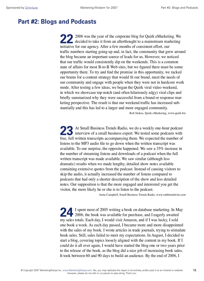 image for page The Marketing Secrets of The Most Successful Marketers 2007