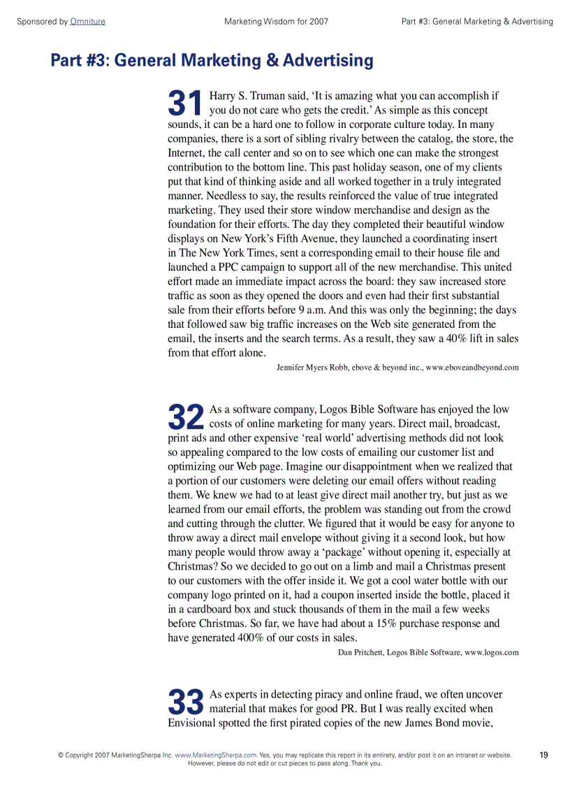 image for page The Marketing Secrets of The Most Successful Marketers 2007