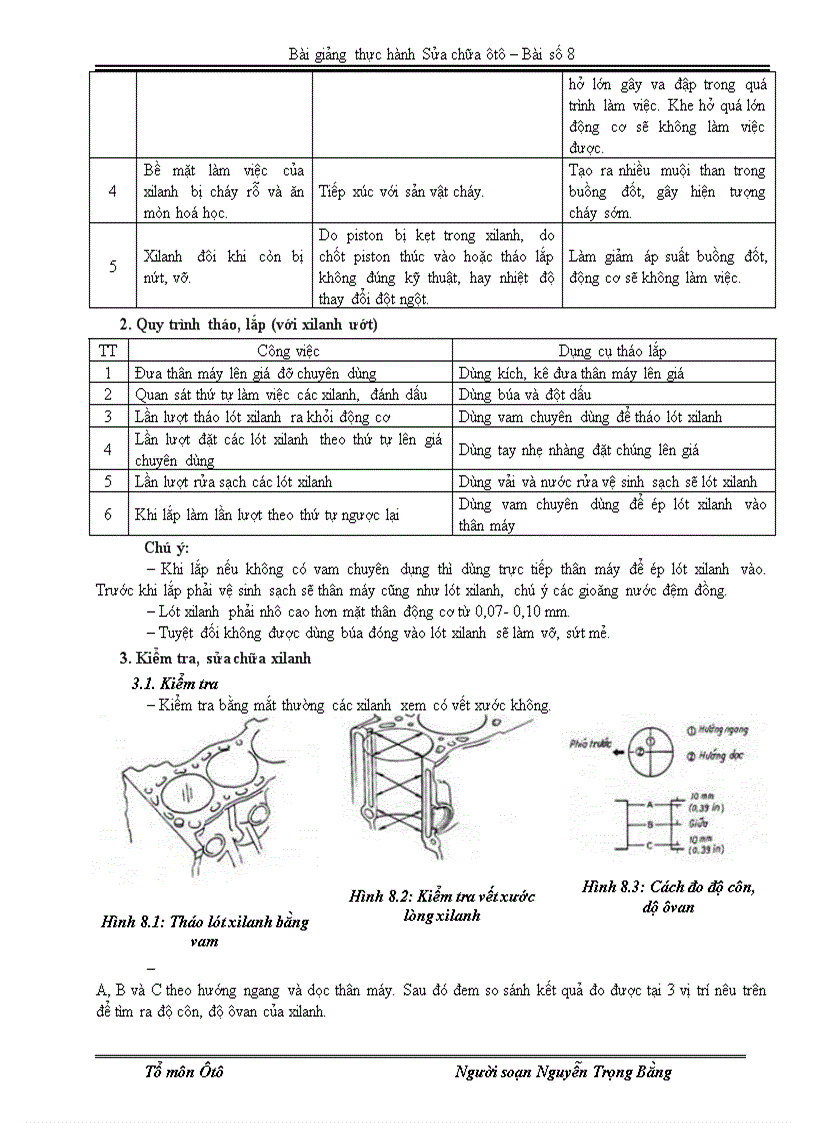 image for page Bài số 11 Tháo lắp kiểm tra bạc lót thanh truyền và trục khuỷu