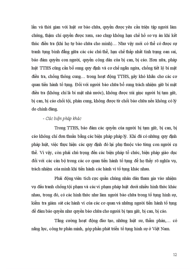 image for page Đề bài 1 Địa vị pháp lý của bị can bị cáo trong tố tụng hình sự và việc hoàn thiện pháp luật nhằm đảm bảo quyền lợi của bị can bị cáo