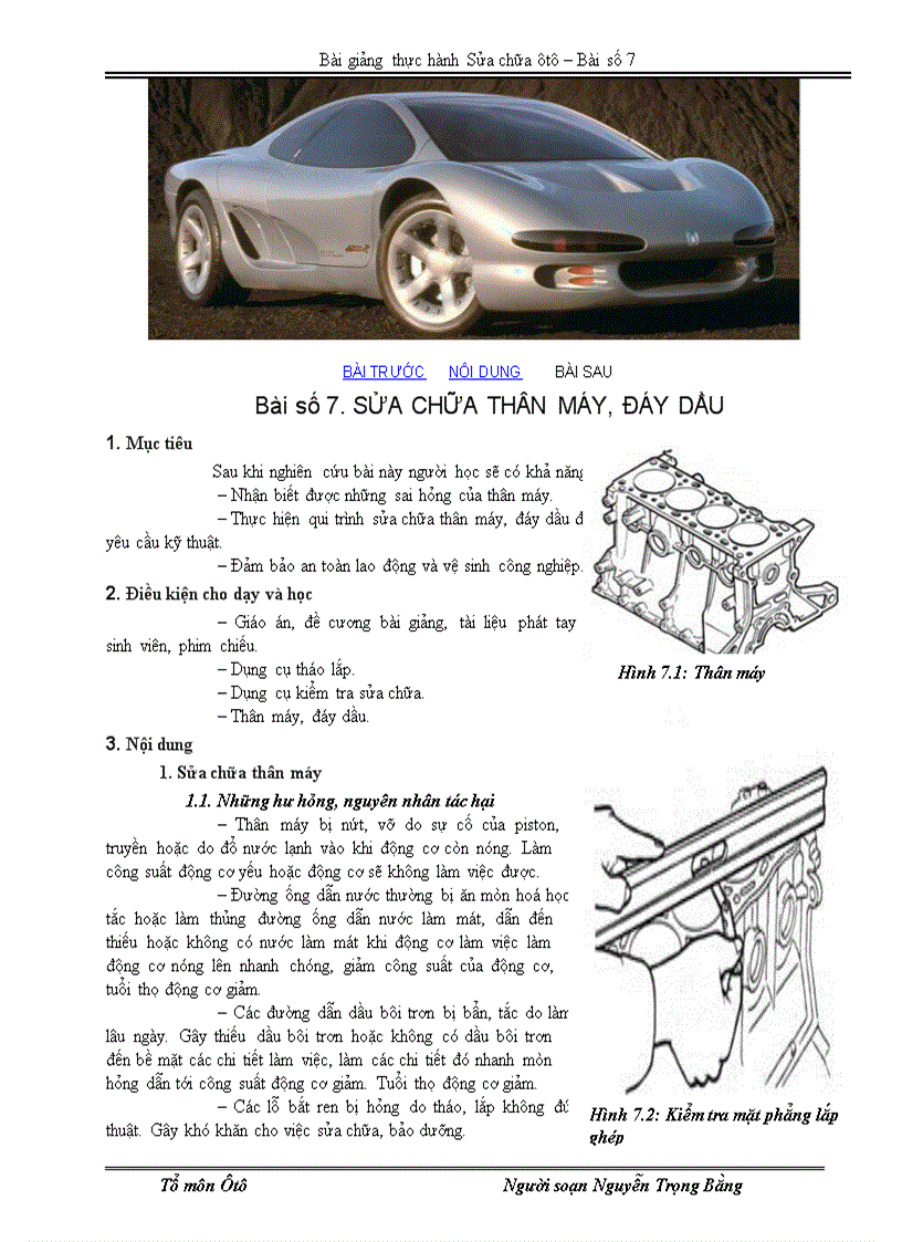 image for page Bài số 5 Kiểm tra sửa chữa thân máy