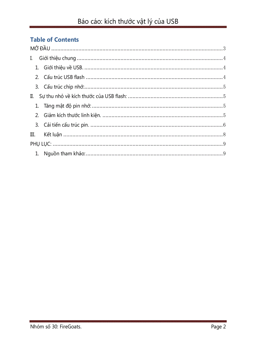 image for page Báo cáo kích thước vật lý của USB