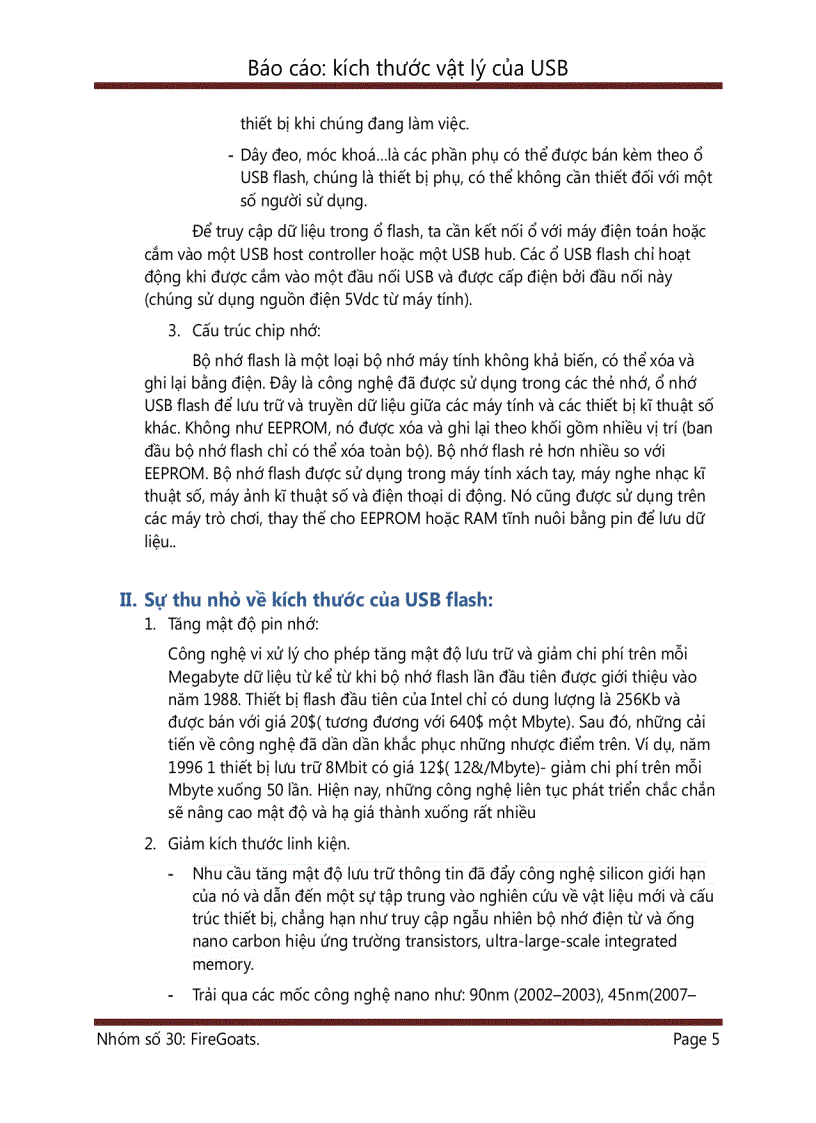 image for page Báo cáo kích thước vật lý của USB