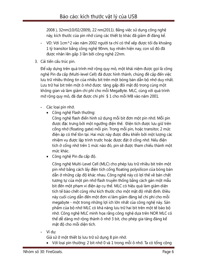 image for page Báo cáo kích thước vật lý của USB