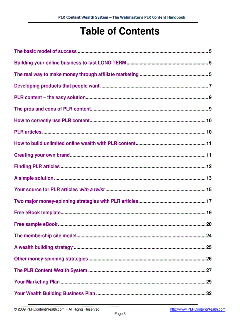 image for page PLR Content Wealth System