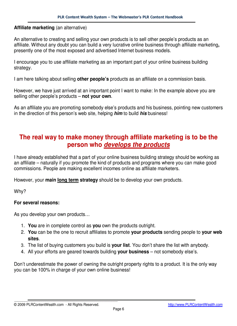 image for page PLR Content Wealth System