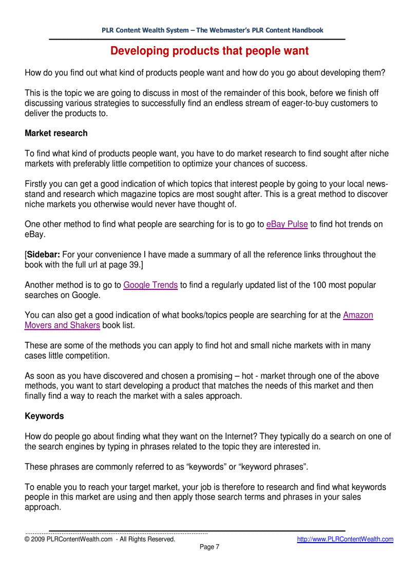 image for page PLR Content Wealth System