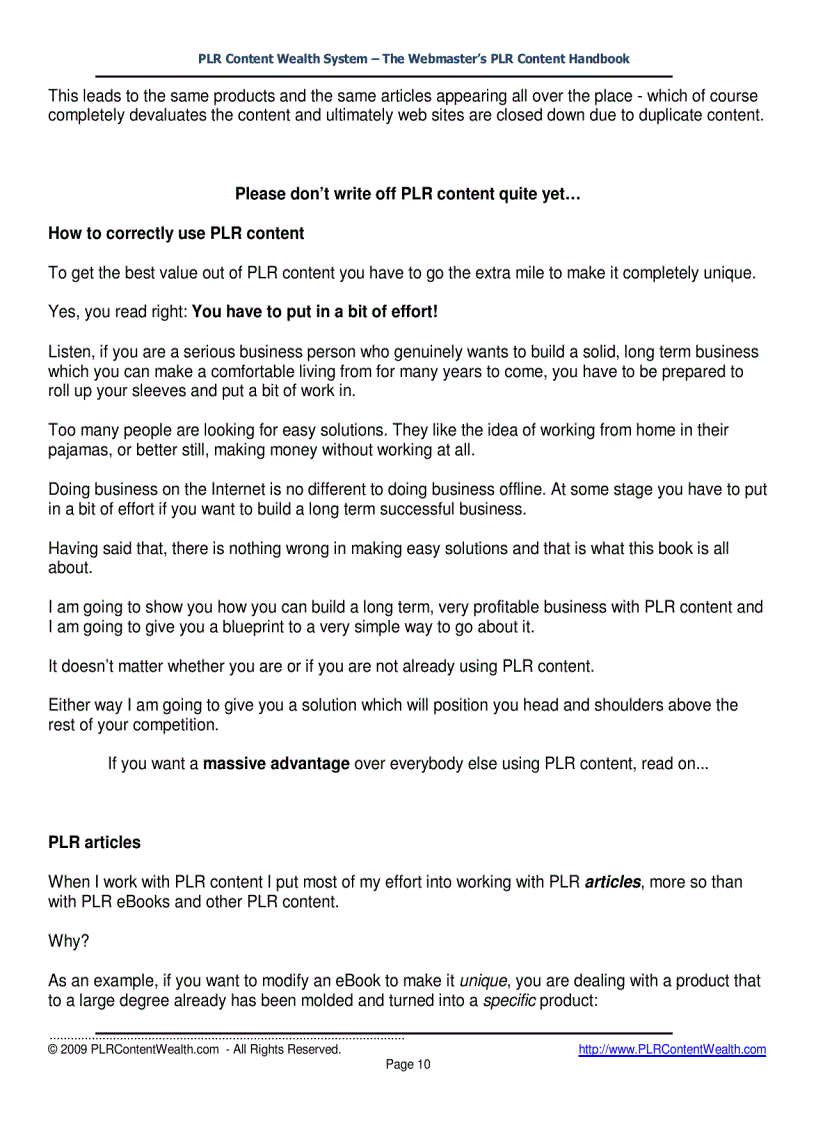 image for page PLR Content Wealth System