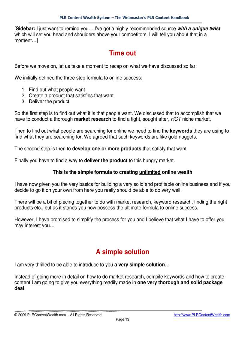 image for page PLR Content Wealth System