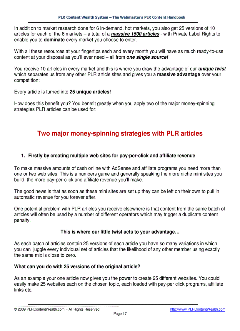 image for page PLR Content Wealth System