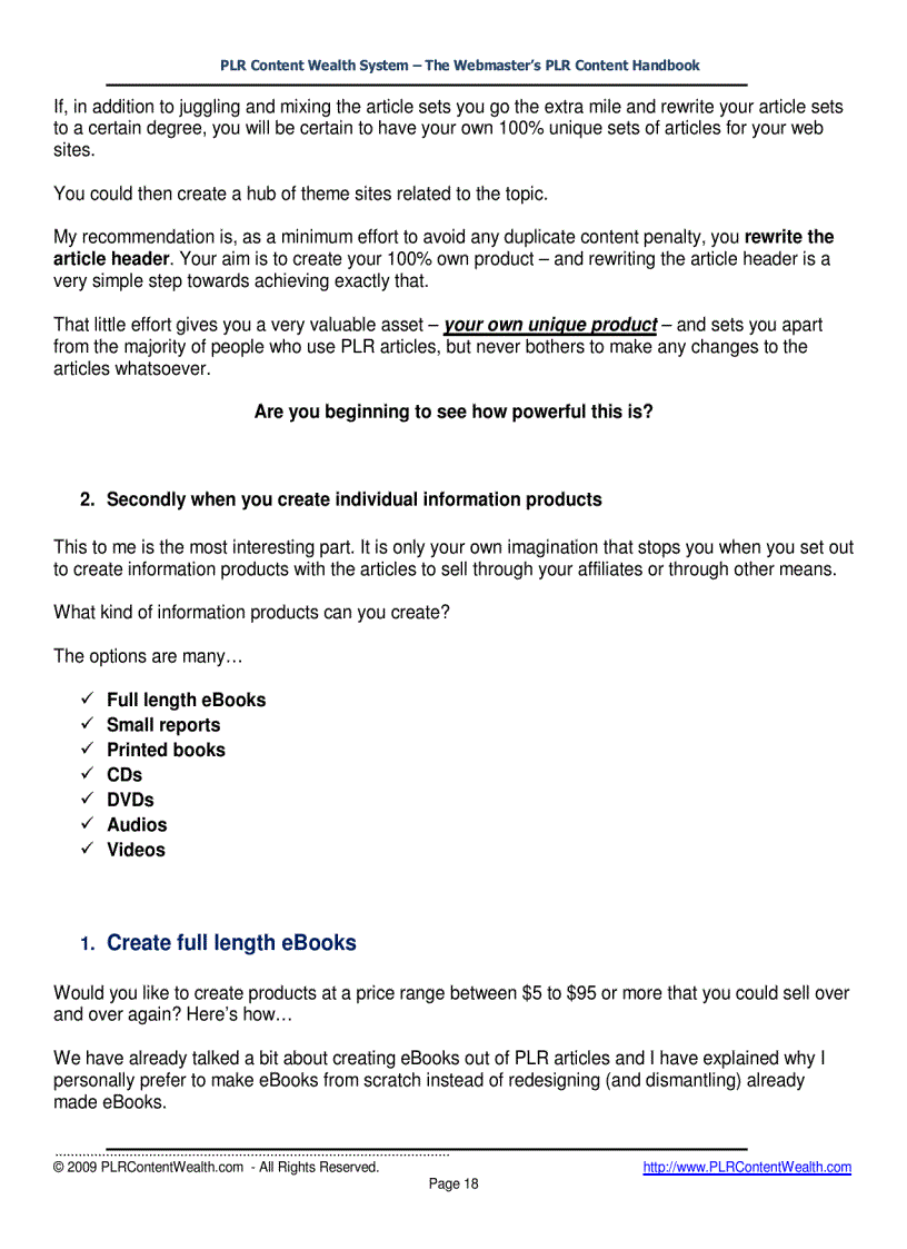 image for page PLR Content Wealth System