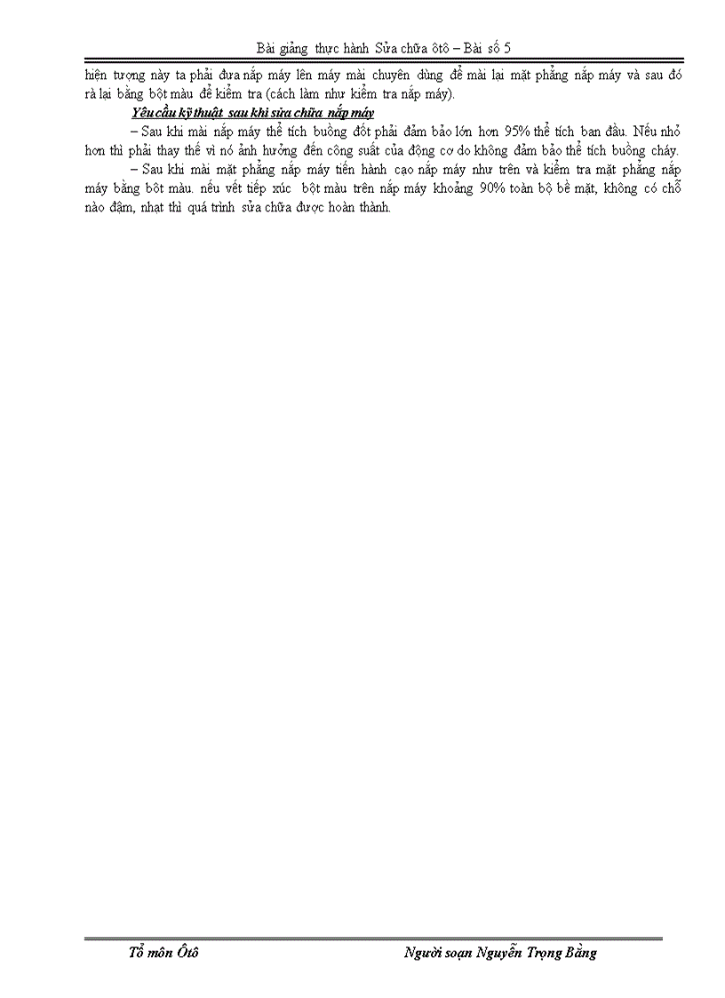 image for page Bài số 5 Kiểm tra sửa chữa nắp máy