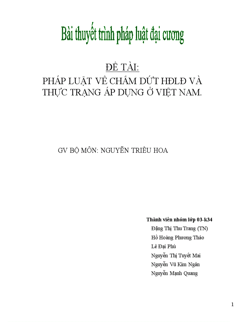 image for page Pháp luật về chấm dứt hđlđ và thực trạng áp dụng ở việt nam