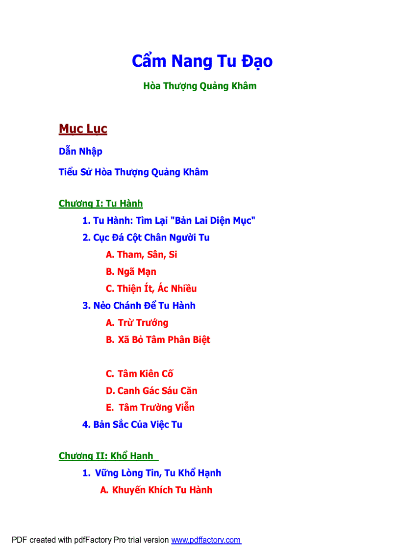 image for page Cẩm nang tu đạo Hòa thượng Quảng Khâm