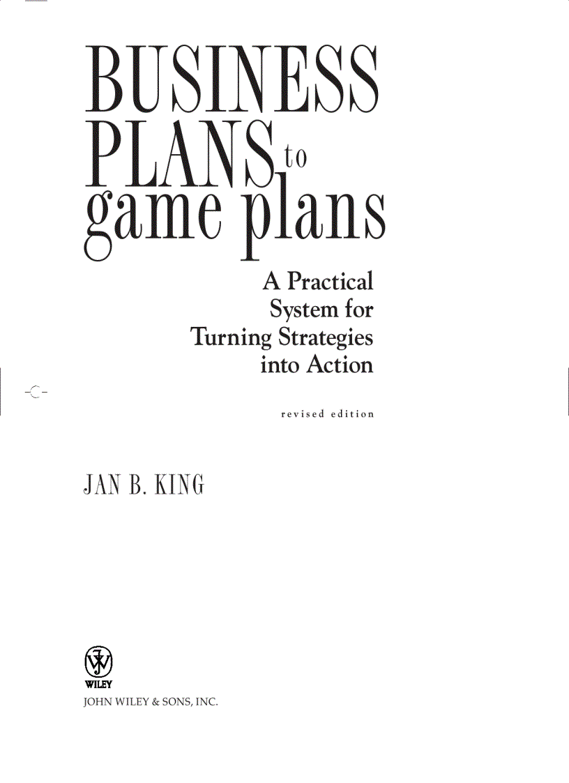 image for page Business Plans to Game Plans