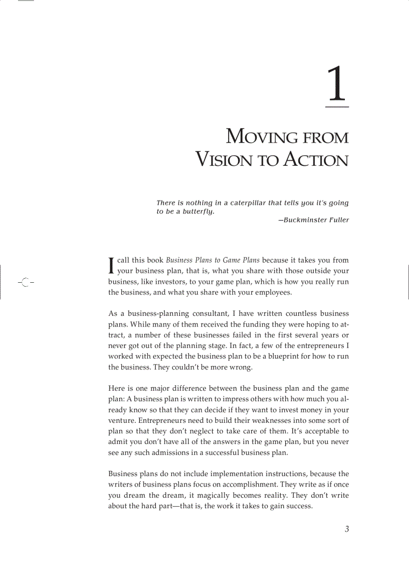 image for page Business Plans to Game Plans