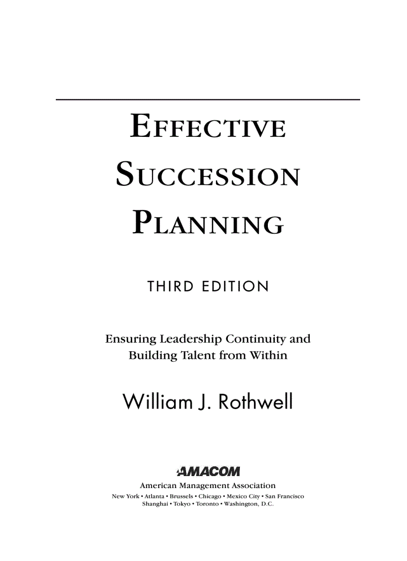 Effective Succession Planning