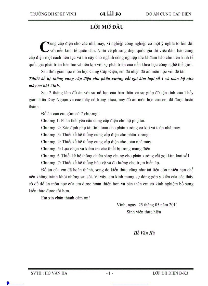 image for page Thiết kế hệ thống cung cấp điện cho phân xưởng cắt gọt kim loại số 1 và toàn bộ nhà máy cơ khí Vinh