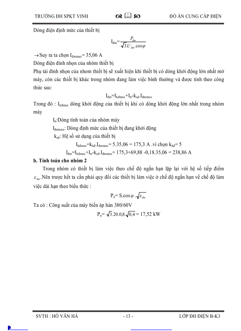 image for page Thiết kế hệ thống cung cấp điện cho phân xưởng cắt gọt kim loại số 1 và toàn bộ nhà máy cơ khí Vinh