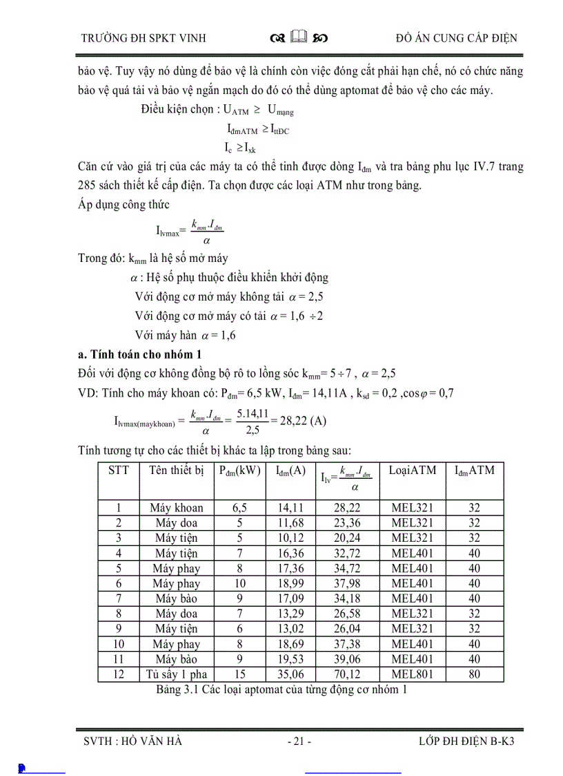 image for page Thiết kế hệ thống cung cấp điện cho phân xưởng cắt gọt kim loại số 1 và toàn bộ nhà máy cơ khí Vinh