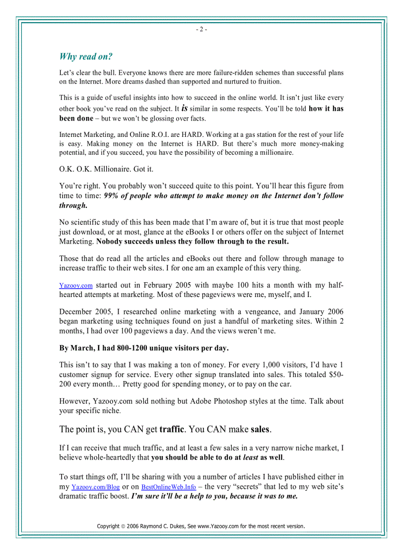 image for page How to Succeed in Online Marketing Sales Because of Proven Techniques by Raymond C Dukes