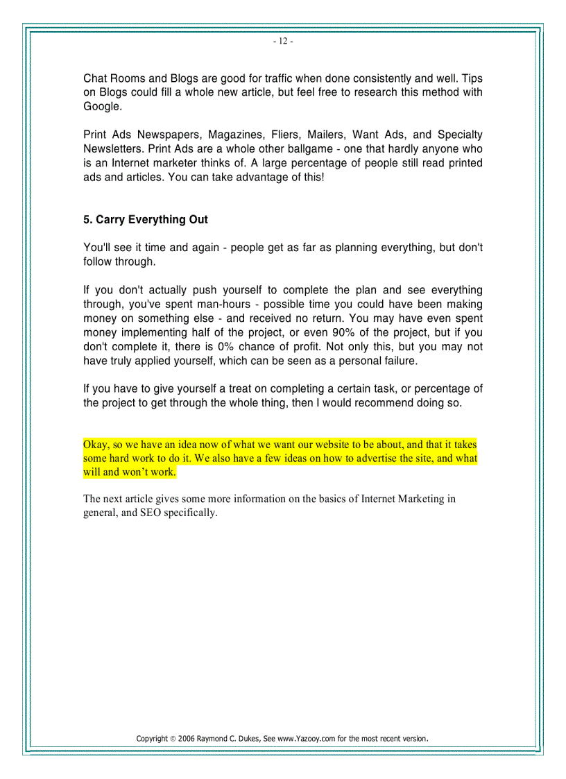 image for page How to Succeed in Online Marketing Sales Because of Proven Techniques by Raymond C Dukes