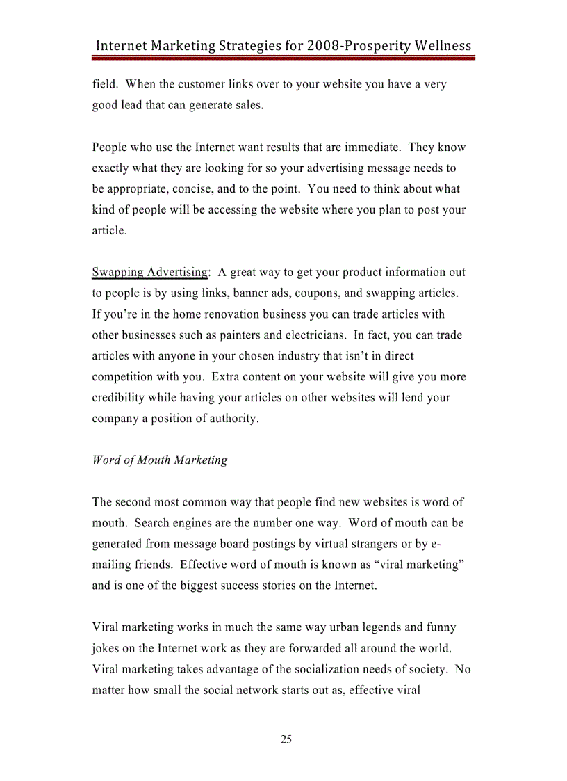 image for page Internet Marketing Strategies 2008