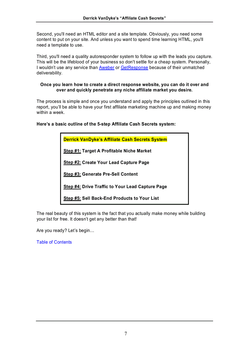 image for page Affiliate Cash Secrects 2009