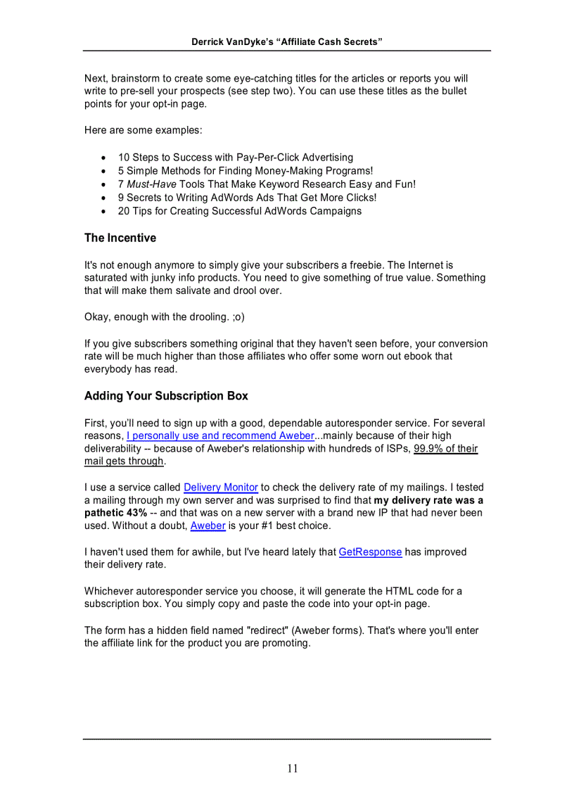 image for page Affiliate Cash Secrects 2009