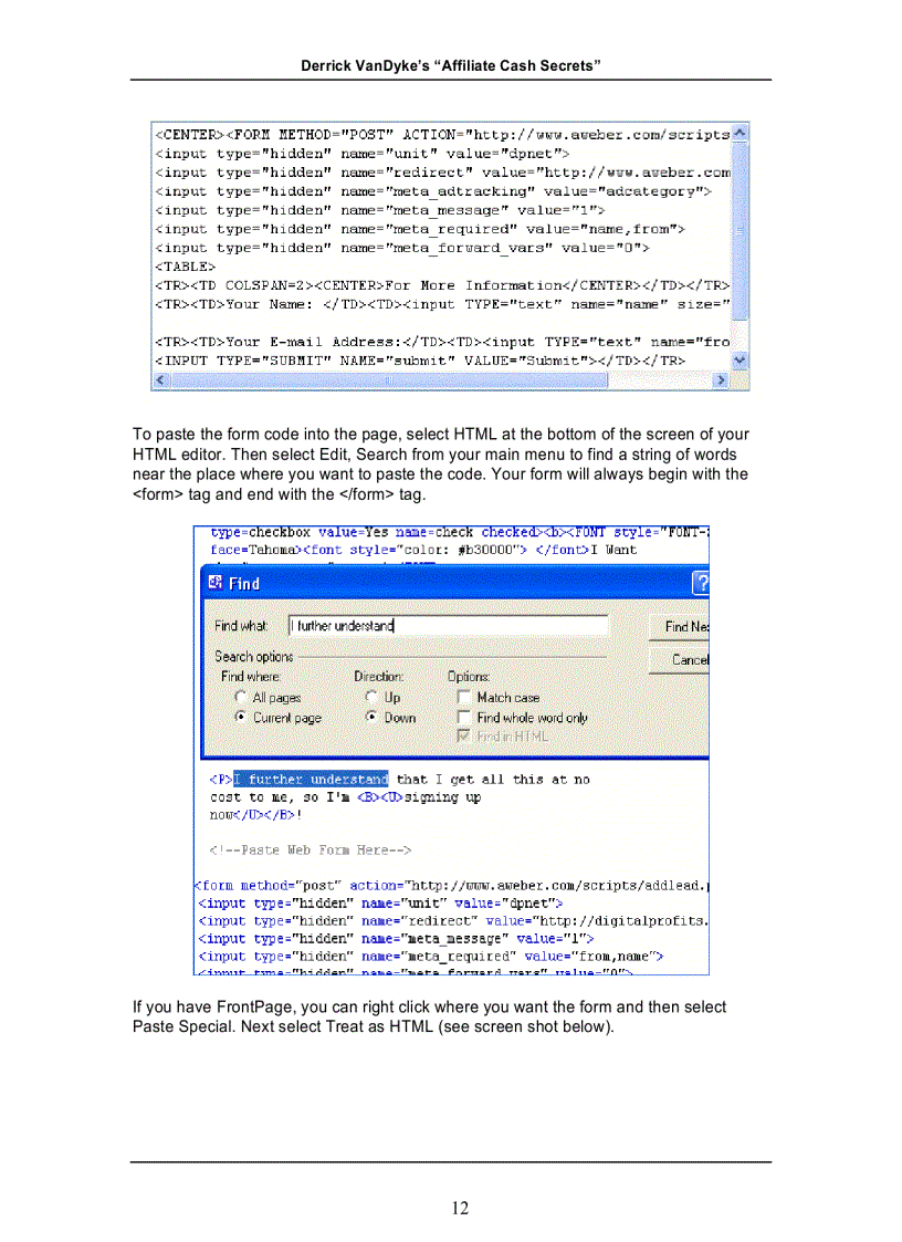 image for page Affiliate Cash Secrects 2009