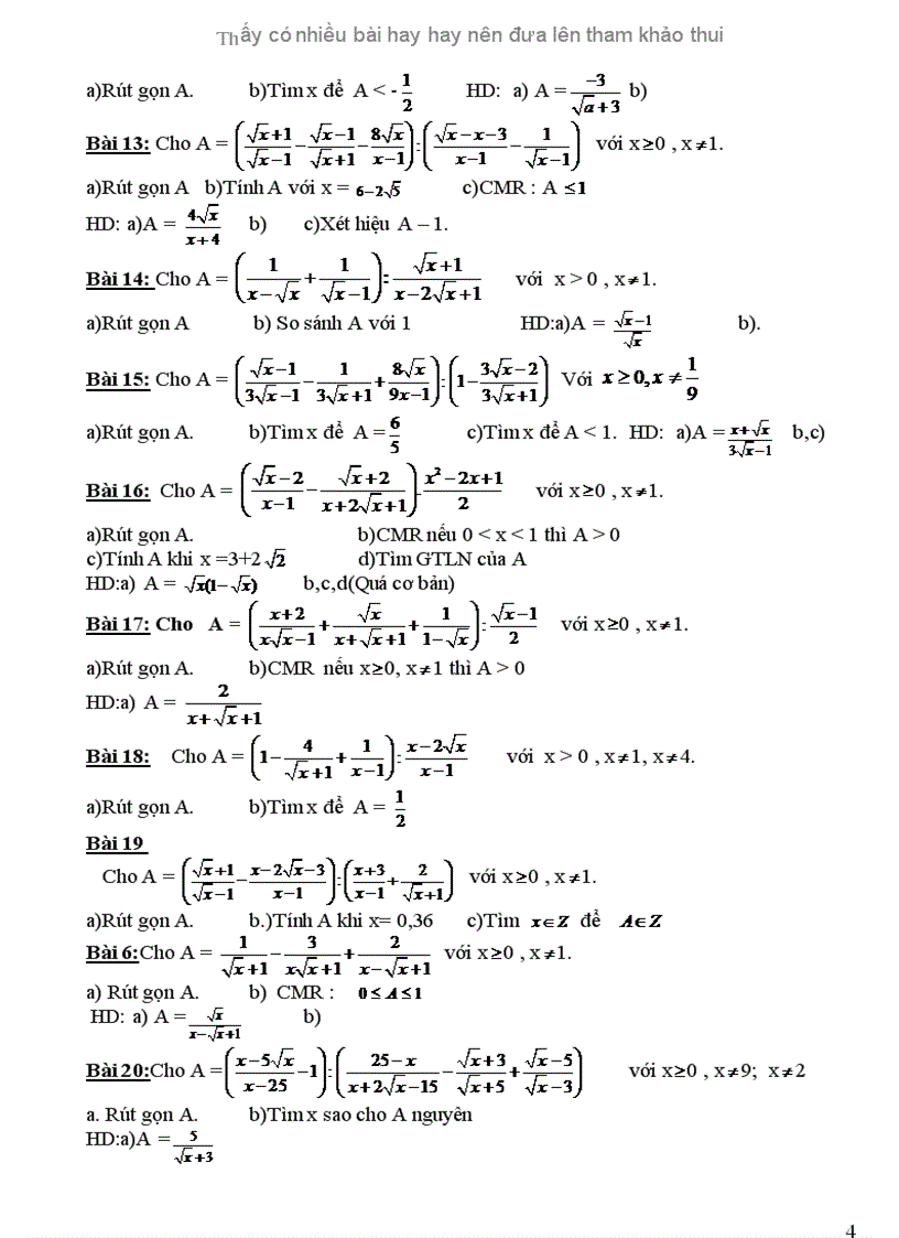 image for page Chuyên đề Các phép toán về căn bậc hai rút gọn biểu thức