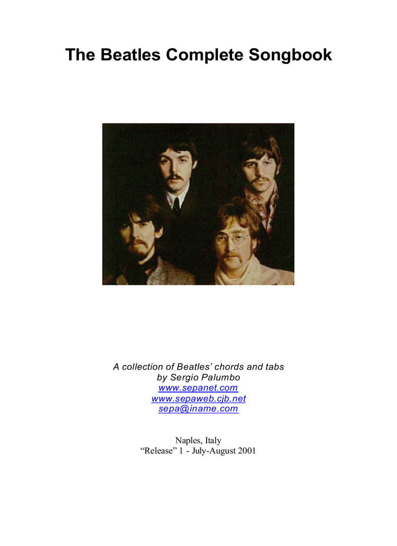Bộ sưu tập tất cả lời bài hát của The Beatles