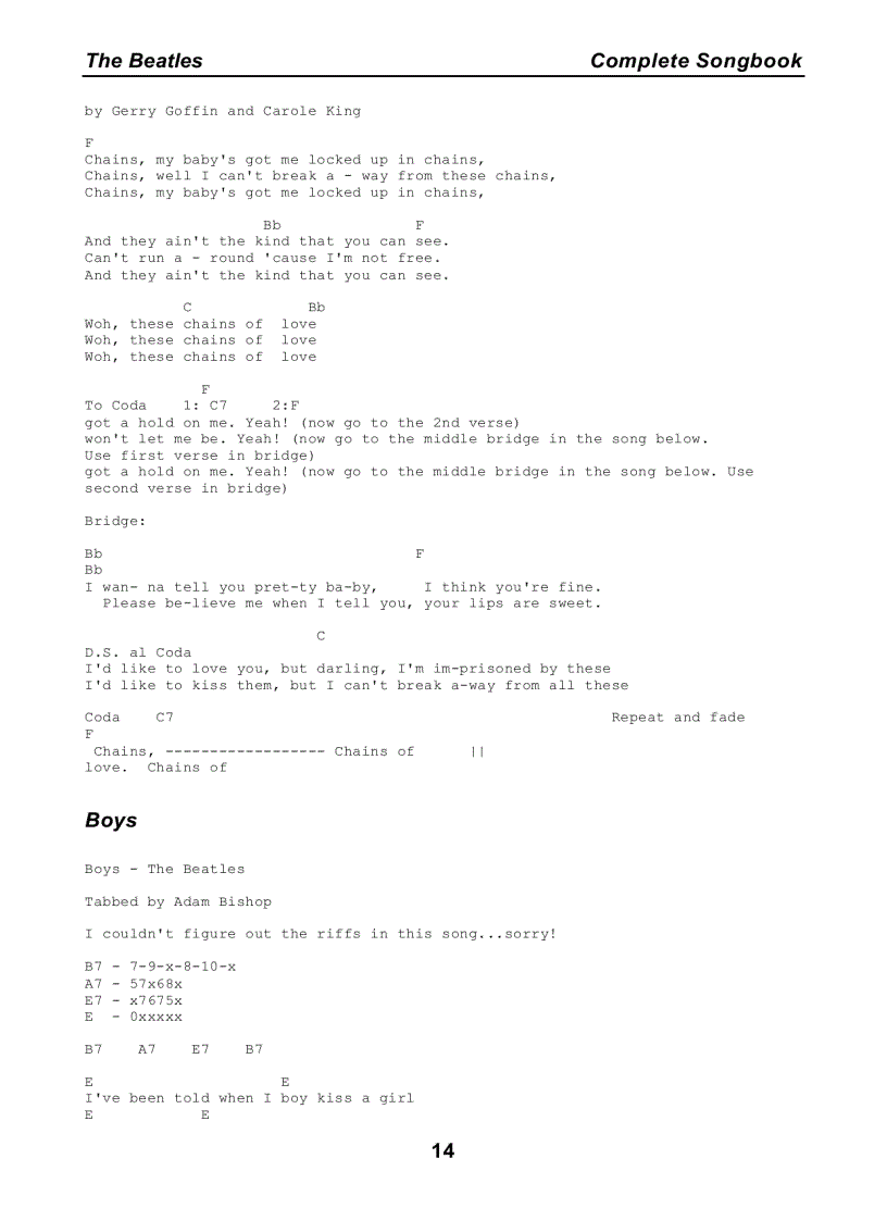 image for page Bộ sưu tập tất cả lời bài hát của The Beatles