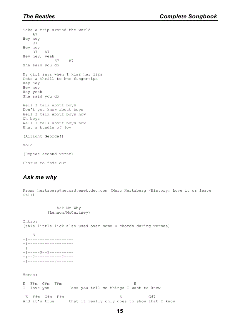 image for page Bộ sưu tập tất cả lời bài hát của The Beatles