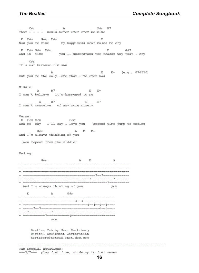 image for page Bộ sưu tập tất cả lời bài hát của The Beatles