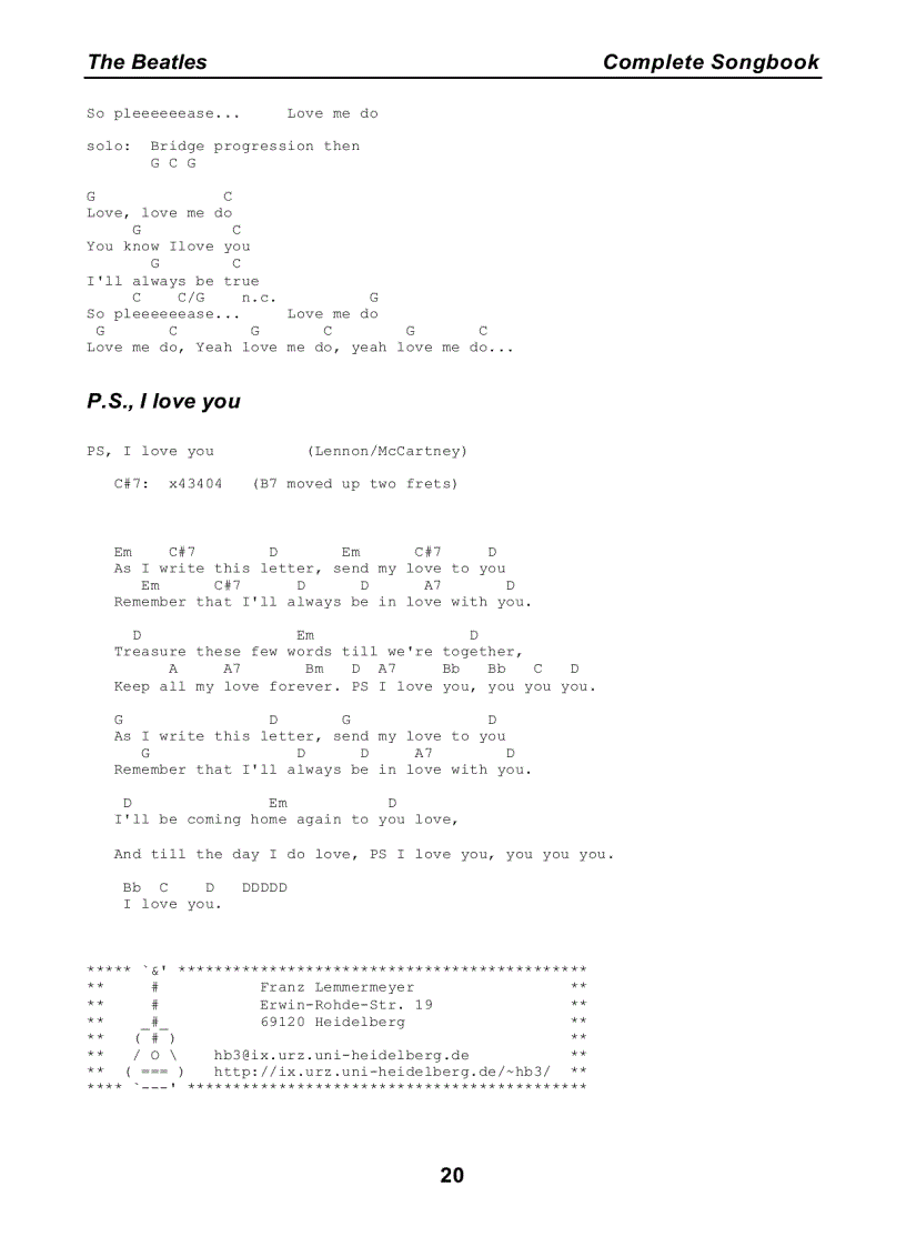 image for page Bộ sưu tập tất cả lời bài hát của The Beatles