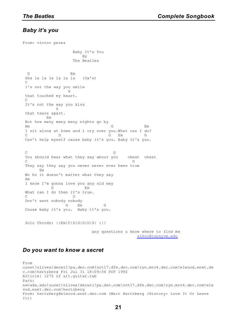 image for page Bộ sưu tập tất cả lời bài hát của The Beatles