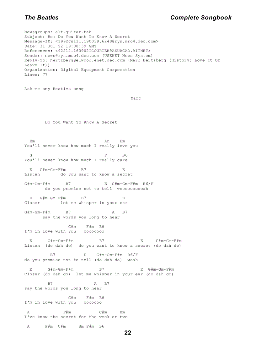 image for page Bộ sưu tập tất cả lời bài hát của The Beatles