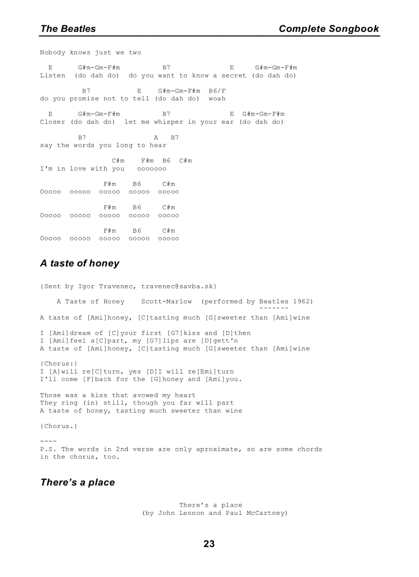 image for page Bộ sưu tập tất cả lời bài hát của The Beatles